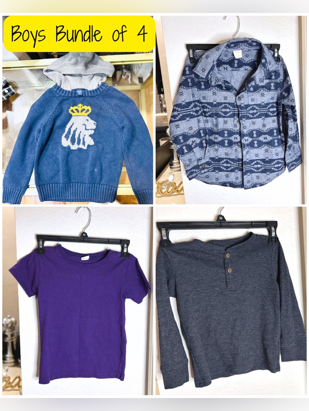 🦁 Boys BUNDLE of 4 (mixed sizes 3T–5T)